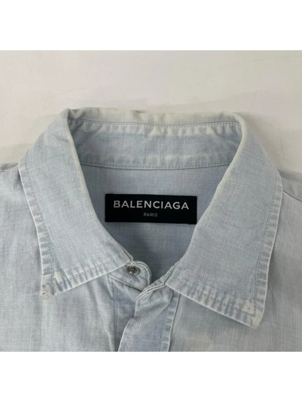 Balenciaga Thepowerofdreams Blue Back Print Oversize Denim Shirt 37 - Picture 7 of 10